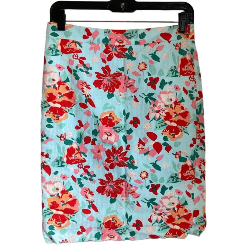 Preppy Floral Midi Pencil Skirt Easter or Spring Size 0